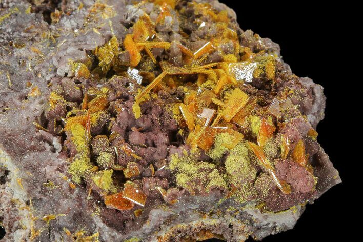 Orange Wulfenite Crystal Cluster - Rowley Mine, Arizona #118958